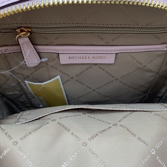 MICHAEL KORS JAYCEE MEDIUM ZIP POCKET BACKPACK BROWN /PINK SIGNATURE COLOR - Picture 13 of 16